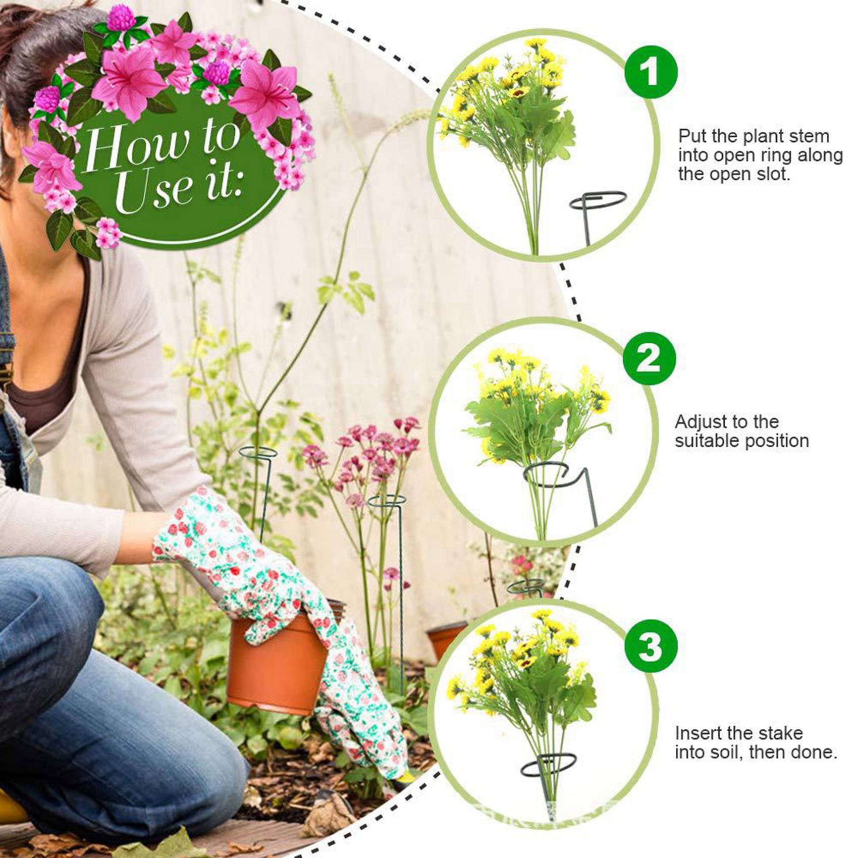 Bonsai Garden Backyard - AB33-16PCS Schöne Pflanzen Unterstützung Stehen Blumen
